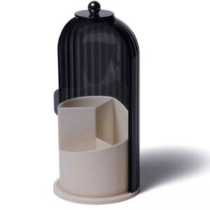 Vivitar Rotating Makeup & Brush Storage - Black/Beige - 10.63”H - NEW